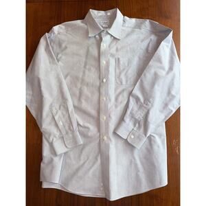 L.L. Bean Men's Wrinkle Free Trad Fit Gray Cotton Oxford - Size 17/34